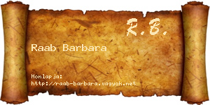 Raab Barbara névjegykártya
